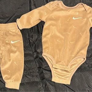 Nike Toddler Tan Velour One-Piece Bodysuit Set
